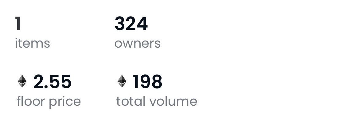 HD Pass on OpenSea: 324 owners, 2.55 ETH floor, 198 ETH volume
